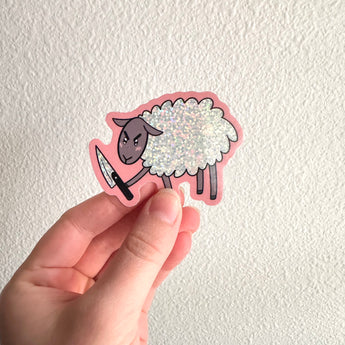 Sparkly Slasher Sheep Sticker