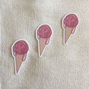 Yarn Ball Ice Cream Stickers